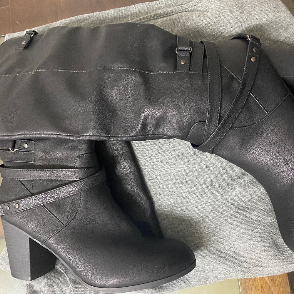 Madden Girl Black Knee High Boots